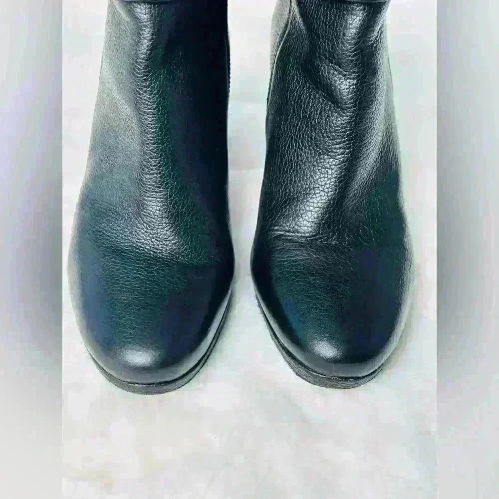 Kate Spade New York Bridgette Black Leather Heeled Ankle Booties Size 9M